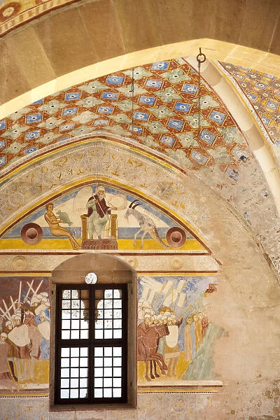 Italy, Lombardy, Lake Maggiore, Angera, La Rocca fortress, murals in the Justice Room
