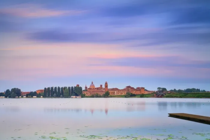 Framed Print : Italy, Lombardy, Mantova district, Mantua, View towards the town and Lago Inferiore Framed Print : Italy, Lombardy, Mantova district, Mantua, View towards the town and Lago Inferiore