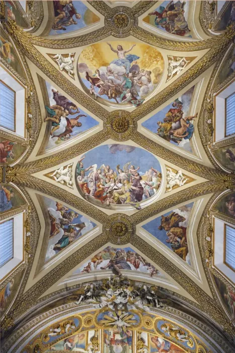 Framed Print : Italy, Naples, Certosa di S. Martino, detail of fresco paintings inside the Church Framed Print : Italy, Naples, Certosa di S. Martino, detail of fresco paintings inside the Church