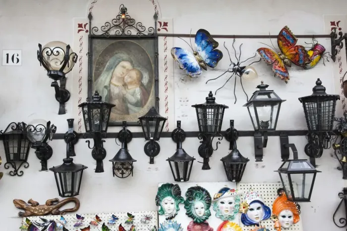 Framed Print : Italy, Piedmont, Lake Maggiore, Cannobio, souvenirs and antiques Framed Print : Italy, Piedmont, Lake Maggiore, Cannobio, souvenirs and antiques