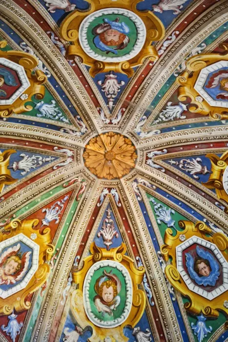 Framed Print : Italy, Piedmont, Lake Orta, Orta, Sacro Monti di San Francesco, Chapel 1, Ceiling Framed Print : Italy, Piedmont, Lake Orta, Orta, Sacro Monti di San Francesco, Chapel 1, Ceiling