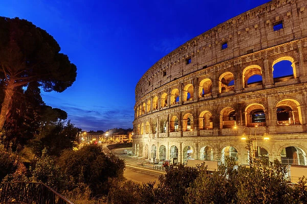 Italy, Rome, Colosseum by night