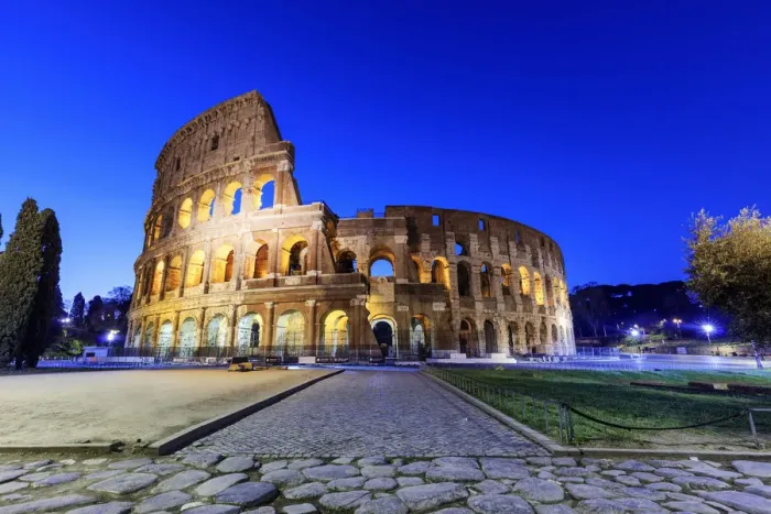 Framed Print : Italy, Rome, Colosseum and Roman Forum by night Framed Print : Italy, Rome, Colosseum and Roman Forum by night