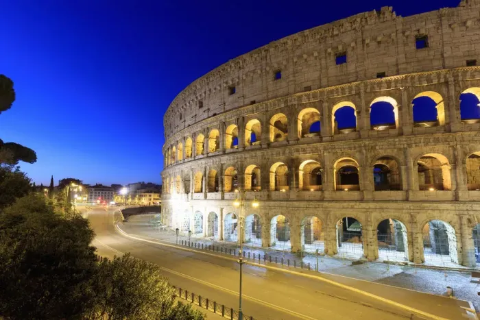 Framed Print : Italy, Rome, Colosseum and Roman Forum by night Framed Print : Italy, Rome, Colosseum and Roman Forum by night