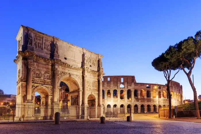 Framed Print : Italy, Rome, Colosseum and Roman Forum by night Framed Print : Italy, Rome, Colosseum and Roman Forum by night