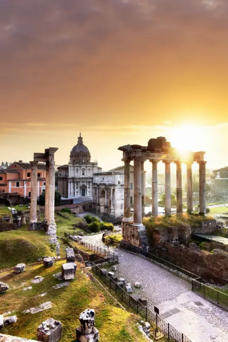 Framed Print : Italy, Rome, Colosseum and Roman Forum at sunrise Framed Print : Italy, Rome, Colosseum and Roman Forum at sunrise