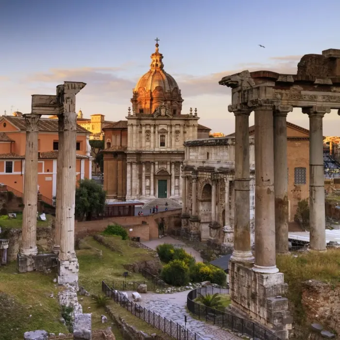 Framed Print : Italy, Rome, Colosseum and Roman Forum at sunset Framed Print : Italy, Rome, Colosseum and Roman Forum at sunset