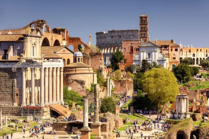 Framed Print : Italy, Rome, Colosseum and Roman Forum at sunset Framed Print : Italy, Rome, Colosseum and Roman Forum at sunset