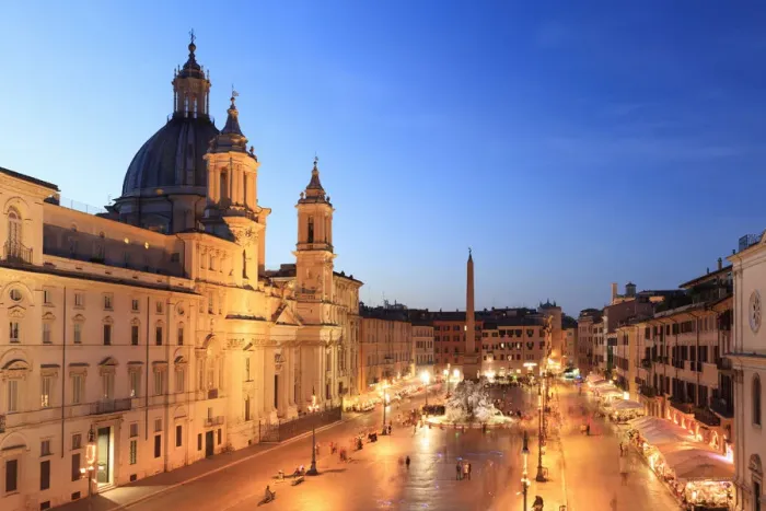 Framed Print : Italy, Rome, Navona square with Sant Agnese in Agone church and 4 rivers fountain Framed Print : Italy, Rome, Navona square with Sant Agnese in Agone church and 4 rivers fountain