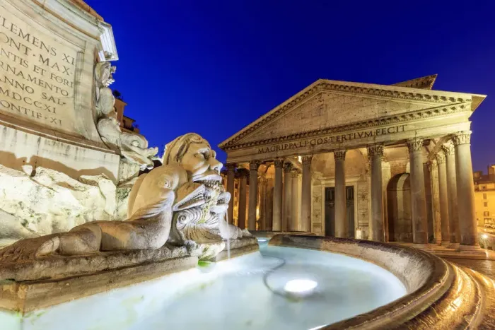 Framed Print : Italy, Rome, Pantheon and Piazza della Rotonda Fountain by night Framed Print : Italy, Rome, Pantheon and Piazza della Rotonda Fountain by night