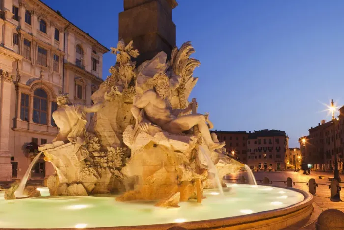Framed Print : Italy, Rome, Piazza Navona, Fountain of the Four Rivers Framed Print : Italy, Rome, Piazza Navona, Fountain of the Four Rivers