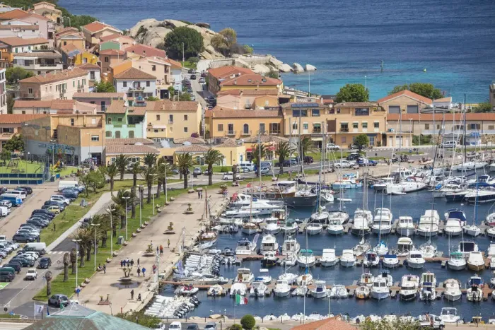 Framed Print : Italy, Sardinia, Sassari Province, Palau, View city and Marina Framed Print : Italy, Sardinia, Sassari Province, Palau, View city and Marina