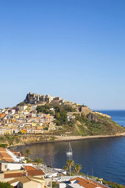 Italy, Sardinia, Sassari Province, Castelsardo, View towards castle