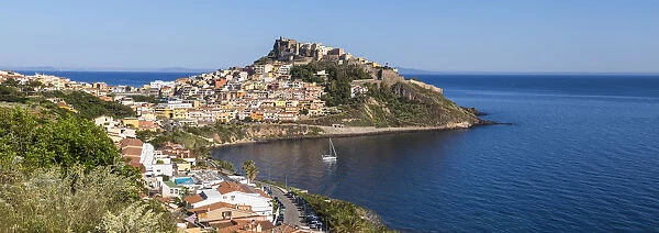Italy, Sardinia, Sassari Province, Castelsardo, View towards ancient castle