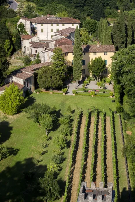 Framed Print : Italy, Serchio Valley, Aerial view of Casa Pascoli Museum at Castelvecchio