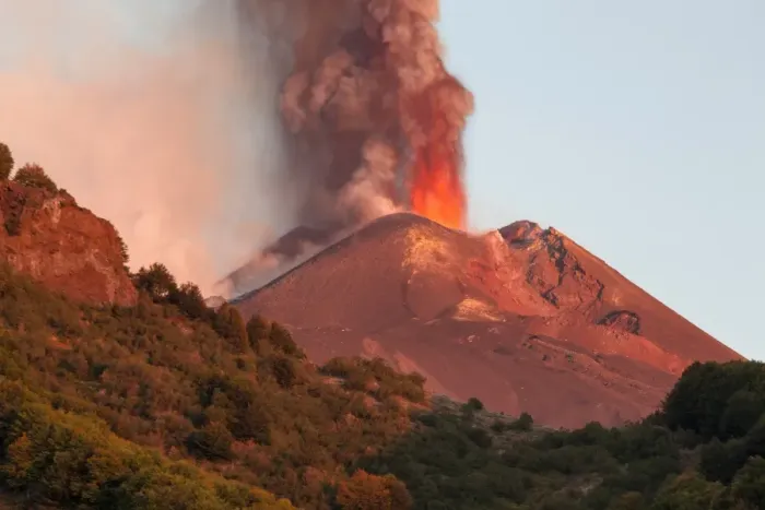 Framed Print : Italy, Sicily, Mt. Etna, Dawn of the 14th paroxysm event of 2013 photographed Framed Print : Italy, Sicily, Mt. Etna, Dawn of the 14th paroxysm event of 2013 photographed