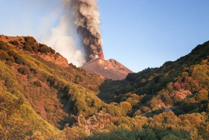 Framed Print : Italy, Sicily, Mt. Etna, , Dawn of the 14th paroxysm event of 2013 photographed Framed Print : Italy, Sicily, Mt. Etna, , Dawn of the 14th paroxysm event of 2013 photographed