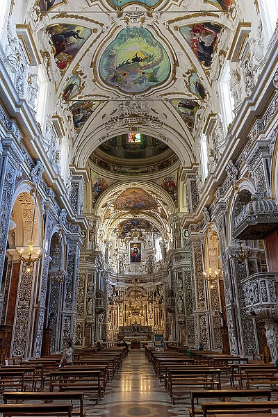 Italy, Sicily, Palermo, Chiesa del Gesu (Casa Professa), Interior