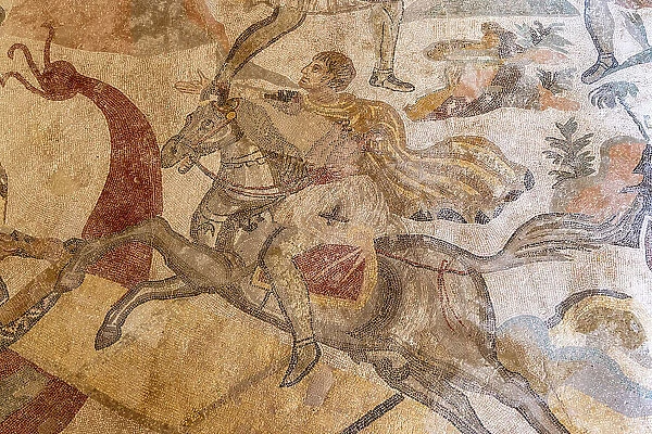 Italy, Sicily, Piazza Armerina, Villa Romana del Casale, Roman mosaics