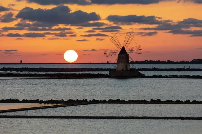 Framed Print : Italy, Sicily, Trapani, Marsala, a windmill on the salt pans Framed Print : Italy, Sicily, Trapani, Marsala, a windmill on the salt pans
