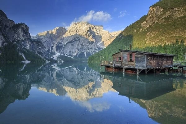 Italy, South Tyrol, Bolzano, Braies Lake