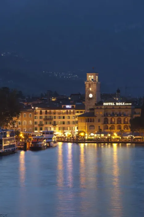 Framed Print : Italy, Trentino-Alto Adige, Lake District, Lake Garda, Riva del Garda, town view with Framed Print : Italy, Trentino-Alto Adige, Lake District, Lake Garda, Riva del Garda, town view with