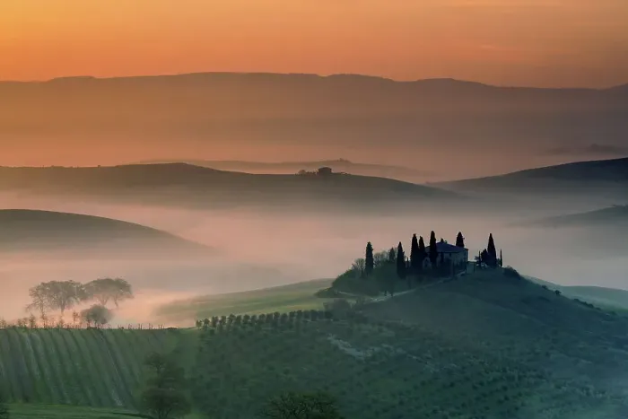 Framed Print : Italy, Tuscany, Crete landscape, estate near San Quirico d Orcia Framed Print : Italy, Tuscany, Crete landscape, estate near San Quirico d Orcia