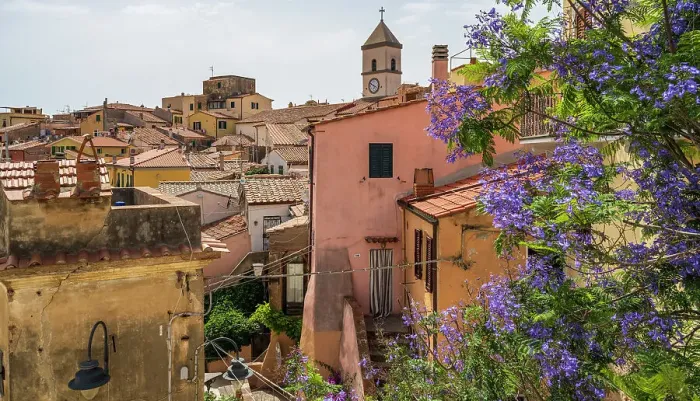 Framed Print : Italy, Tuscany, Elba. Capoliveri, a little picturesque town in the Eastern part of the Island