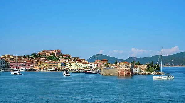 Italy, Tuscany, Elba. the entrance to the harbour of Portoferraio, the capital of Elba
