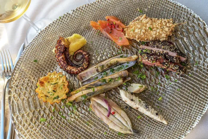 Framed Print : Italy, Tuscany, Elba. Seafood dish with mixed apetizers in a restaurant in Pomonte Framed Print : Italy, Tuscany, Elba. Seafood dish with mixed apetizers in a restaurant in Pomonte