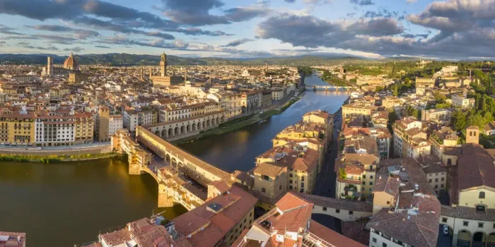 Framed Print : Italy, Tuscany, Florence, Arno river and city center Framed Print : Italy, Tuscany, Florence, Arno river and city center