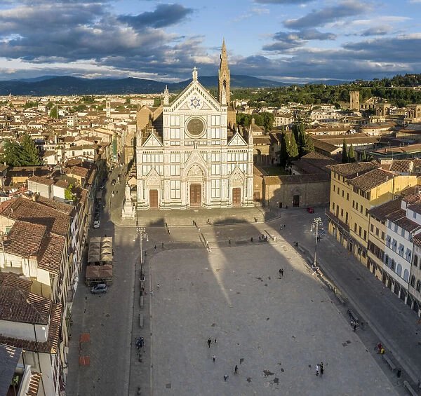 Italy, Tuscany, Florence, Santa Croce square and church