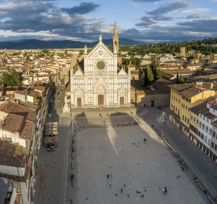 Framed Print : Italy, Tuscany, Florence, Santa Croce square and church
