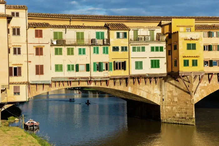 Framed Print : Italy, Tuscany, Florence town, Arno river, Ponte Vecchio