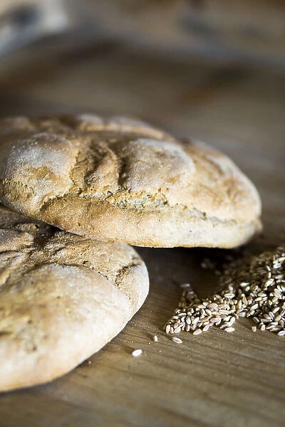 Italy, Tuscany, Serchio Valley, Bread made of spelt flour