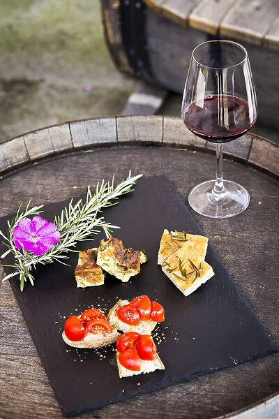 Italy, Tuscany, Serchio Valley, Wine tasting at the Podere Concori winery