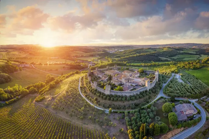 Framed Print : Italy, Tuscany, Siena Province, Monteriggioni walled town Framed Print : Italy, Tuscany, Siena Province, Monteriggioni walled town