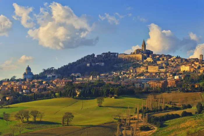 Framed Print : Italy, Umbria, Perugia district, Todi, Santa Maria della Consolazione and St Framed Print : Italy, Umbria, Perugia district, Todi, Santa Maria della Consolazione and St