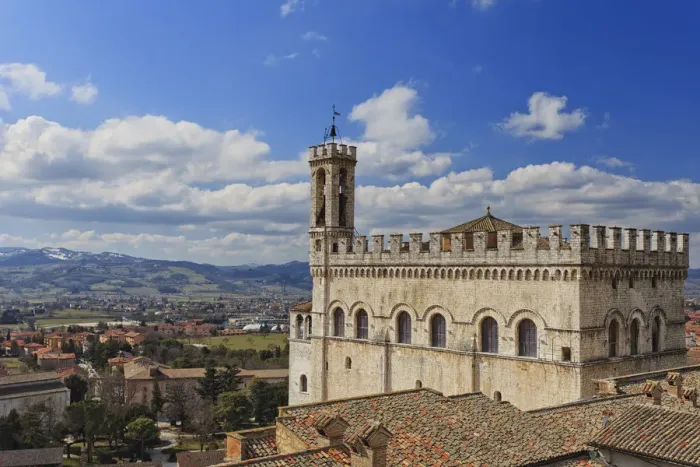 Framed Print : Italy, Umbria, Perugia district, Gubbio, View of the city and Palazzo dei Consoli Framed Print : Italy, Umbria, Perugia district, Gubbio, View of the city and Palazzo dei Consoli