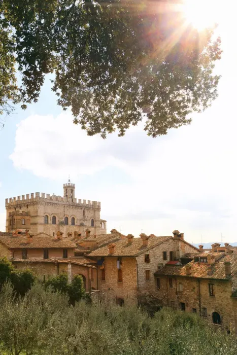 Framed Print : Italy, Umbria, Perugia district, Gubbio. View of Palazzo dei Consoli