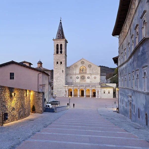 Italy, Umbria, Perugia district, Spoleto, View of the Duomo (Santa Maria Assunta