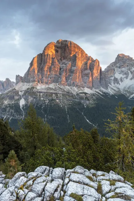 Framed Print : Italy, Veneto, Belluno district, Boite valley, mount Tofana di Rozes at sunrise Framed Print : Italy, Veneto, Belluno district, Boite valley, mount Tofana di Rozes at sunrise