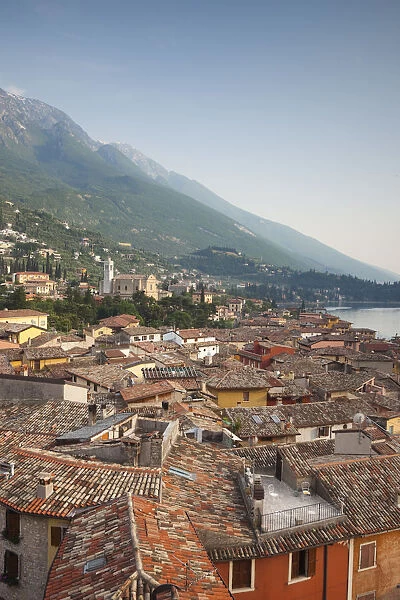 Italy, Veneto, Lake District, Lake Garda, Malcesine, town view from Castello Scaligero