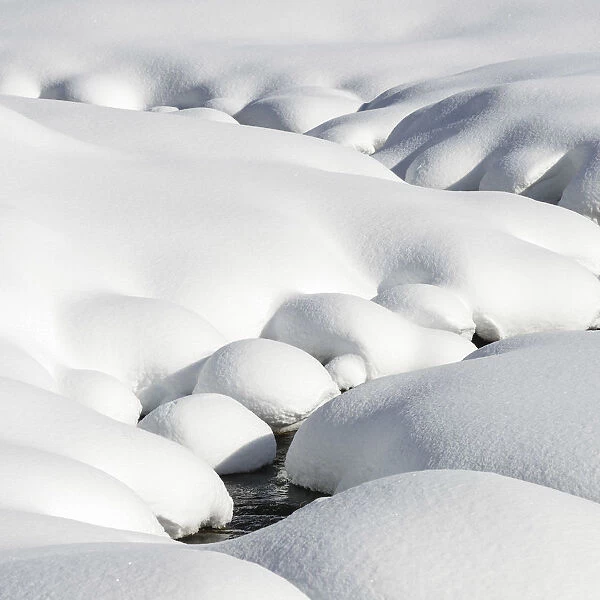 Italy, Veneto, snow creates forms in the landscape
