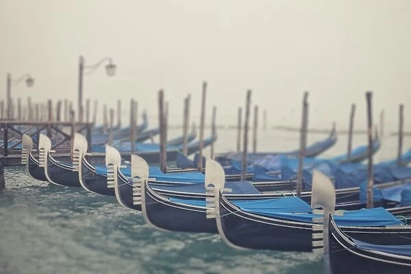Italy, Veneto, Venezia district, Venice. Gondolas