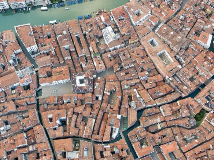 Framed Print : Italy, Veneto, Venice, Aerial view of city centre