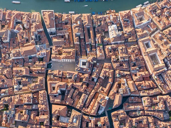 Italy, Veneto, Venice, Aerial view of city centre and Grand Canal