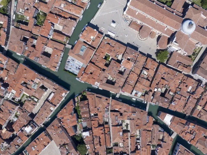 Framed Print : Italy, Veneto, Venice, Aerial view of city centre