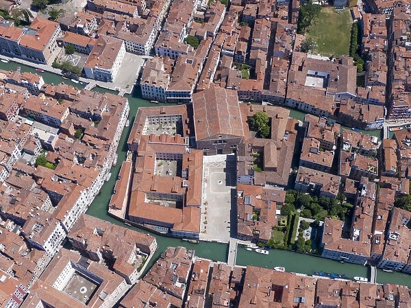 Italy, Veneto, Venice, Aerial view of city centre