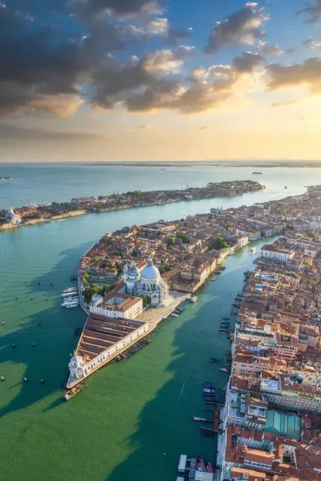 Framed Print : Italy, Veneto, Venice, Aerial view of Punta della Dogana Framed Print : Italy, Veneto, Venice, Aerial view of Punta della Dogana